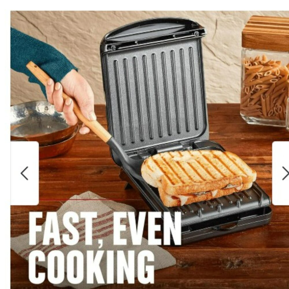 George Foreman - Plate Electric Indoor Grill & Panini Press - Black - NWT - Picture 4 of 5
